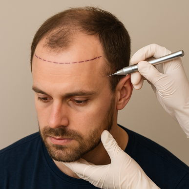 Man ska få hårtransplantation